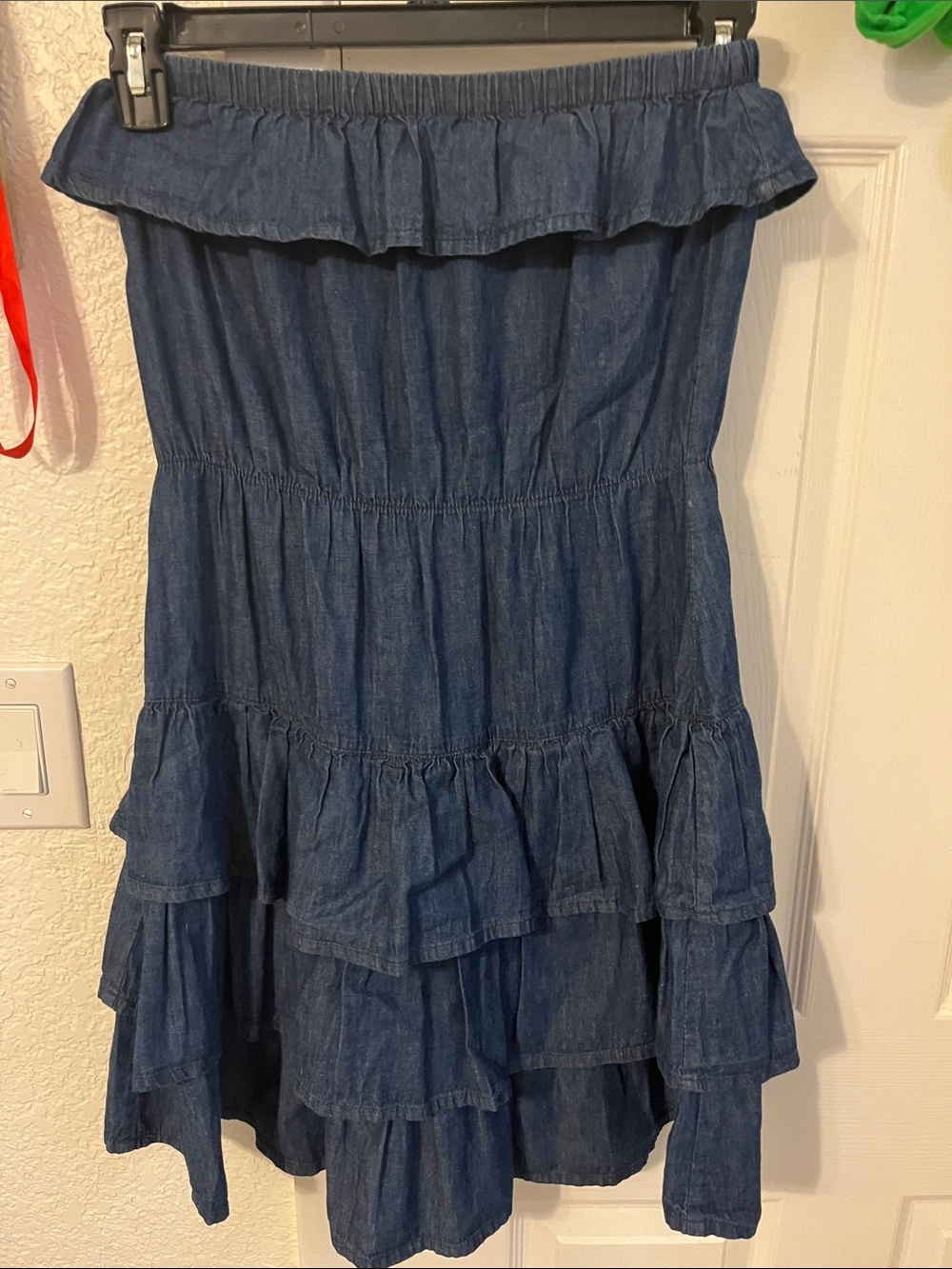 Boom Boom Jeans Dark Blue Tiered Ruffle Denim Dress